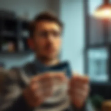 Understanding the Immediate Reaction to Card Loss Illustration showing a worried individual with a lost credit card