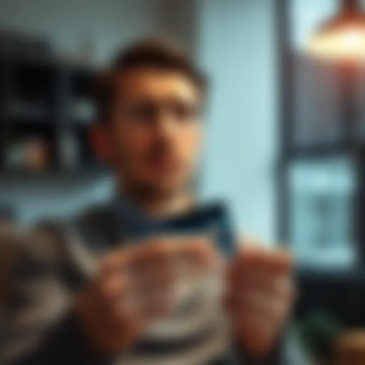 Understanding the Immediate Reaction to Card Loss Illustration showing a worried individual with a lost credit card