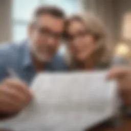 Couple reviewing financial documents