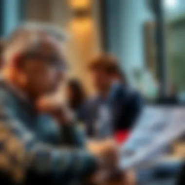 Client reviewing investment strategies