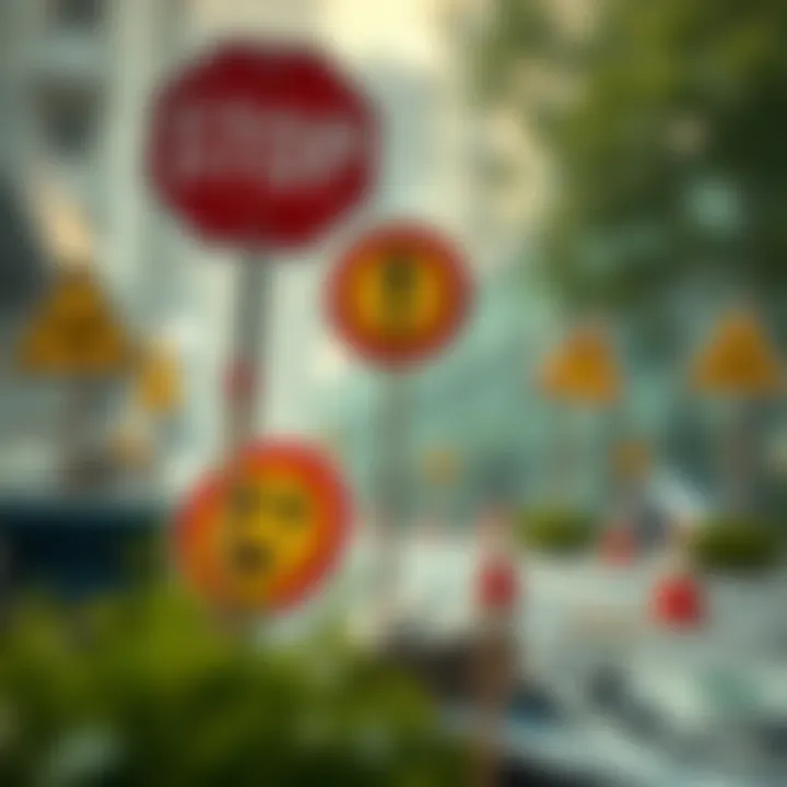 Common budgeting pitfalls illustrated with caution signs