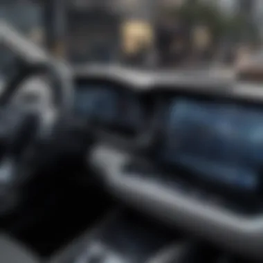 Cutting-Edge Dashboard Technology in EVs A close-up of an electric car's advanced dashboard technology