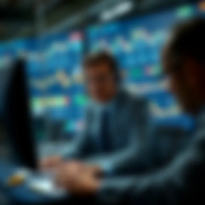 A financial professional analyzing market trends