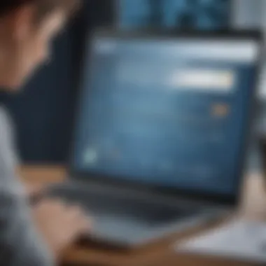 A member utilizing digital banking services on a laptop