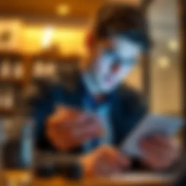 Analyzing Credit Card Benefits Person analyzing credit card benefits