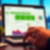 Illustration showcasing H&R Block's online dashboard for small business management.