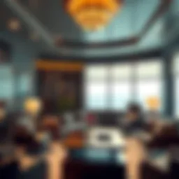 Luxurious office environment reflecting financial success