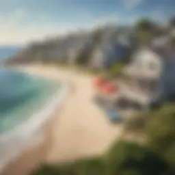 Scenic view of a peaceful beach community
