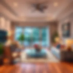 A well-staged living room showcasing home decor