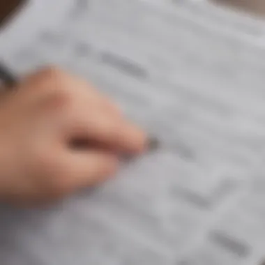 A close-up of tax forms being filled out