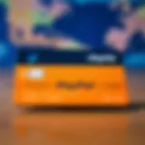 An overview of a credit card with the PayPal logo