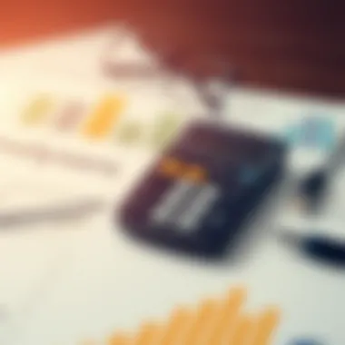 Financial Analysis Tools A calculator and financial documents representing analysis